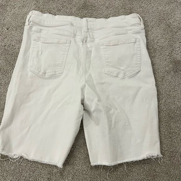 Buffalo David Bitton Women Mid Rise Distressed Bermuda Tandi White, size 14 - Picture 9 of 14